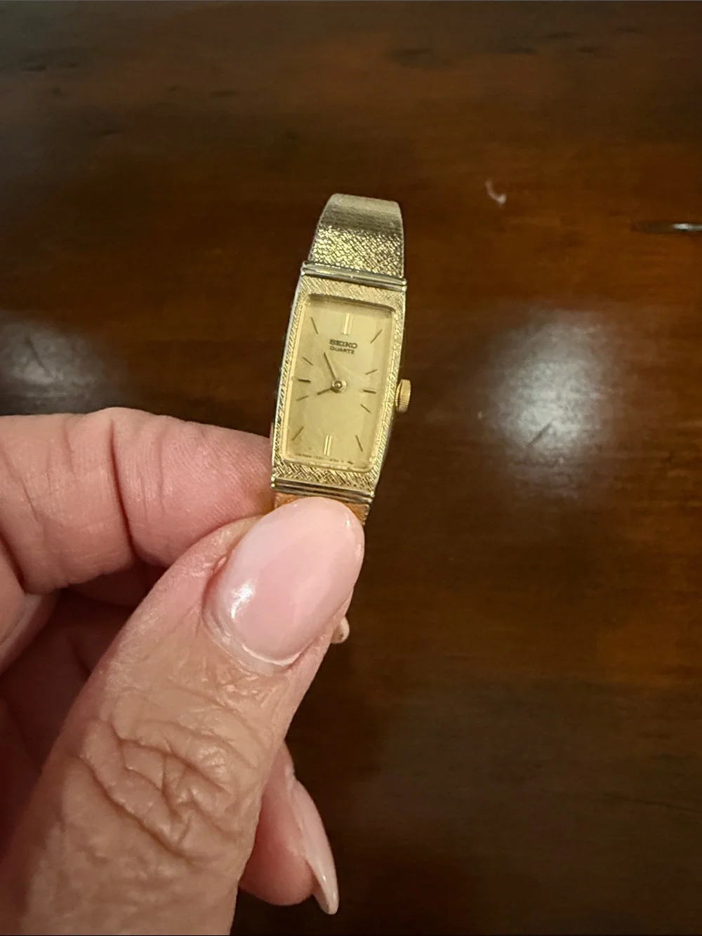 Seiko Gold-Tone Rectangular Women's Watch